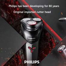 Philips New S1113 Electric Shaver Men Fast Shaving Beard Trimmer USB Charging IPX7 Ergonomic Design Triple Floating Head Razor - Black - View 3
