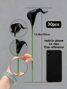 50pcs/30pcs/20pcs/10pcs/22pcs/18pcs/5pcs/1pc Black Artificial Flowers, Silk Calla Lily, Suitable For Wedding Decoration, Bridal Bouquet, Corsage, Party Decor, Gift Wrapping, Restaurant Centerpiece - Multicolor - View 13