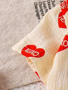 2pcs Baby Boy Casual Heart Pattern Short Sleeve Shirt + Shorts Set, Holiday Spring/Summer - Apricot - View 5