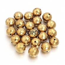 20-200pcs/Pack CCB Round Faceted Disco Ball Beads, Multi-Size, Fashion Classic Casual Gold & Silver Jewelry Making DIY Beads, Spacer Beads For Bracelets, Necklaces, Crafts, Decorations, Pendants, Wholesale Beads - Faceted Round Beads - View 28
