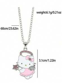 两件套，项链+手链，可爱卡通Hello Kitty首饰套装，锌合金手链镶嵌闪亮水晶，时尚配饰，包含项链和手链，适合日常佩戴和送礼，情人节完美之选。