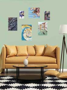 多种尺寸的绷框画布套装，空白白色画布，适用于油画、丙烯画和流体艺术创作，小巧便携，方便旅行携带。 - 彩色 - 查看 8