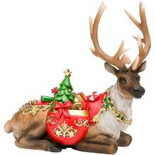 Christmas Reindeer Statue With Tree And Gifts - Resin Home Decor, Living Room Decoration, Holiday Sculpture, Personalized Gift For Family And Friends - Cultural - View 9
