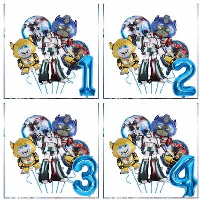 Hasbro Transformers ballongscendekorationsset, den bästa julklappen för goda vänner, feststämningsdekoration, perfekt festdekoration, heminredningsdekorationer, alla hjärtans dag-presenter