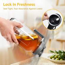 3pcs Square Glass Water Bottle With Lid And Spout, Refrigerator Water Bottle With Handle, Borosilicate Glass Water Bottle Suitable For Hot/Cold Drinks, Large Water Bottle For Spring And Summer Outdoor Gatherings Suitable For Iced Tea, Coffee, Juice, Milk, And Beverages. - Black - View 5