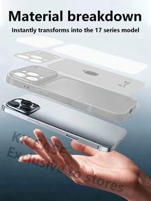 1pc Customized Minimalist Silver Apple Design Luxury Fashion Large View Tempered Glass With Lens Protection Matte Anti-Drop Phone Case Compatible With Iphone 17/17Pro/17ProMax/17Air/16/16Pro/16ProMax/16Plus/15/15Plus/15Pro/15ProMax/14/14Plus/14Pro/14ProMax/13/13Pro/13ProMax/12/11 Phone Accessories, Full Coverage High-End Protective Cover