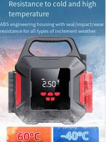 Black & Red Car Jump Starter, Backup Battery Pack, Car Starter, Auto Rescue Device, Emergency Starter, Car Charger, Car Jumper, Outdoor Essential