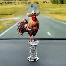 1 đồ trang trí lò xo lắc hình con gà trống bằng acrylic sáng tạo, thích hợp cho trang trí nội thất xe hơi và trưng bày trên máy tính để bàn - Nhiều màu - Xem 9
