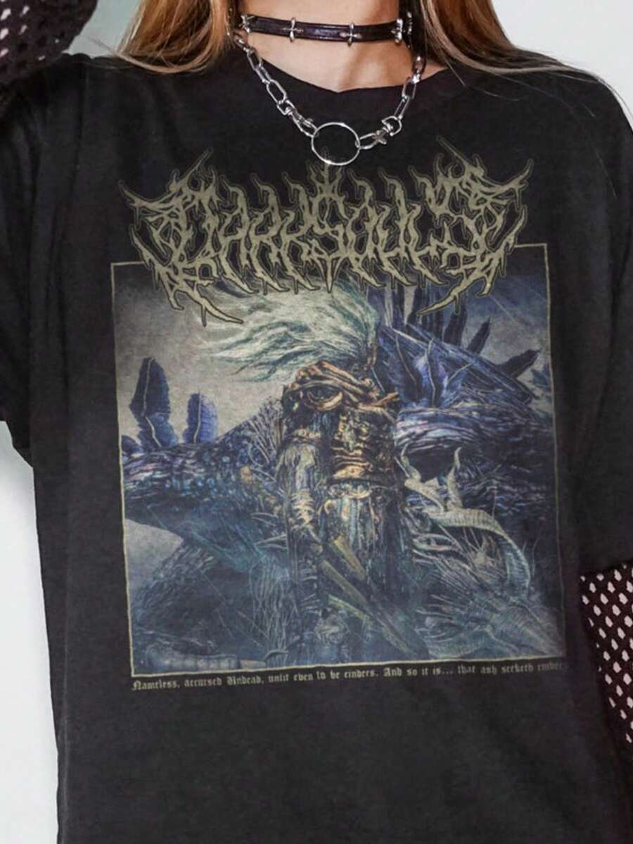 Dark Souls Nameless King T-Shirt, Unisex FromSoftware Metal Video Game Tee - màu đen - Xem 1