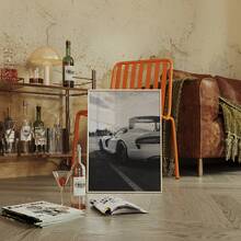 1幅无框道奇蝰蛇精美艺术版画，黑白跑车摄影，复古风格汽车墙饰，男士专属空间装饰，阳刚家居装饰，送给汽车爱好者的礼物 - 彩色 - 查看 3