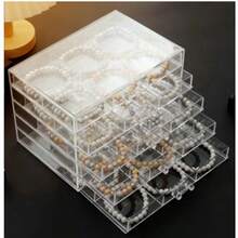 Earring Storage Box Organizer 5 Drawers Jewelry Organizer Acrylic Jewelry Storage Box Holder Compartment Transparent Display Storage Case Gift For Women Girls (30 Girds) - 30 格子 - 查看 9