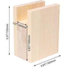 Set Of 2 Wood Bed Risers - 4 Inch Height Pine Furniture Lifts - Default - View 6