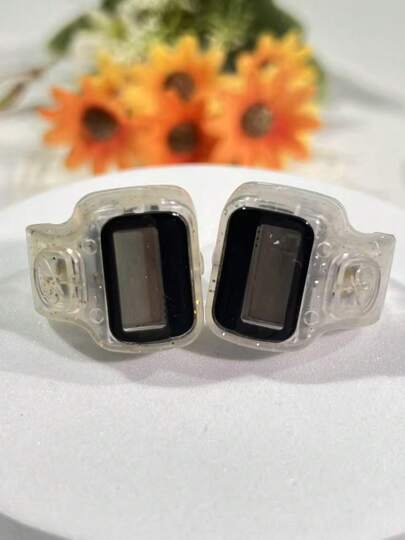 3 pièces Bagues en résine transparente à paillettes design mécanique 3D, style cyberpunk, convient pour le travail en entrepôt/comptage, les sports de plein air