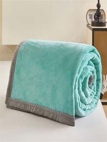 1 einfarbige Milchvelvet-Decke, weiche Polyesterdecke mit leichtem Luxusstil, modisch, einfach, bequem und weich, multifunktionale warme Überwurfdecke, geeignet für Schlafzimmer, Wohnzimmer, Sofa, Camping, Büro und Reisen, Raum- und Schlafzimmerdekoration, maschinenwaschbar, leicht zu pflegen, geeignet für alle Jahreszeiten - Der Himmel ist blau - Übersicht 3