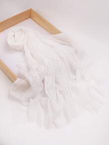 New Arrival 1 Solid Color Ruffle Sequin Classic Basic Outer Shawl Scarf Women Hijab For Abaya Veiled Clothes - Multicolor - View 46