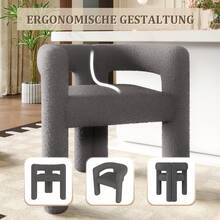 Ergonomischer Teddy Flor Sessel - Moderner Allrounder mit Maximalem Komfort, Einzigartigem Design & Blitzschneller Montage - Dunkelgrau - Übersicht 6
