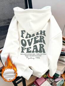 秋冬女款字母图案长袖连帽卫衣，休闲宽松多功能度假风上衣，适合时尚秋季女装日常穿着