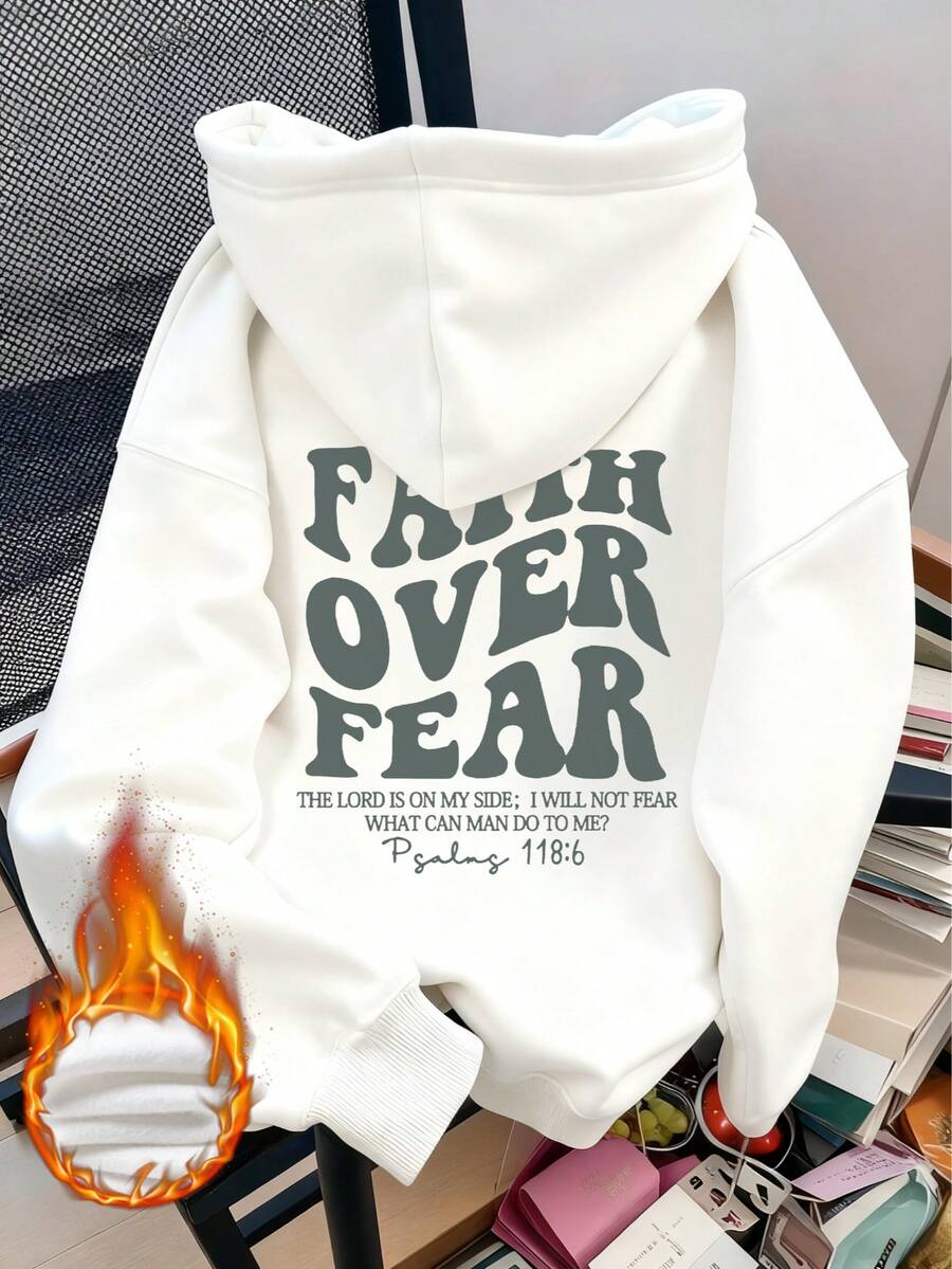 秋冬女款字母图案长袖连帽卫衣，休闲宽松多功能度假风上衣，适合时尚秋季女装日常穿着