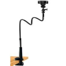 SLAW 30 Inch Webcam Stand Camera Mount Upgraded Thick Base Flexible Gooseneck Camera Stand Desk Webcam Mount Clamp For Logitech Webcams C930e C930 C920 C922x C922 Brio 4K C925e C615 Gopro Hero 8 7 6 5 4 - 黑色 - 查看 1