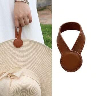 时尚仿皮帽夹，带磁性配件 - 便携耐用，是旅行和收纳的理想之选 - 便携式夹子，可用于夹帽子、围巾、丝巾等配件。磁性材质不易脱落，是送给女性朋友和爱人的最佳礼物之选。