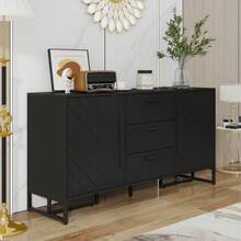 Storage Cabinets - Black + MDF - View 3