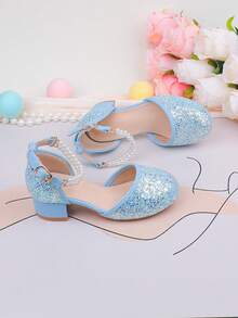 Hochzeitsfeier Abend Urlaub süß niedlich Blumenmädchen Mädchen Ballettschuhe geeignet für große mittlere kleine Mädchen Kinderschuhe Babyschuhe klassisch vielseitig kleine Ballettschuhe Mädchen Mode blaue Perle vier Jahreszeiten Urlaub High Heel Blockabsatz Ballettschuhe formelles Kleid Kleid Aufführung passender Rock Aufführungsschuhe Tanz Mary Jane Prinzessin Schuhe Cut Out Ballettschuhe - Blau - Übersicht 10