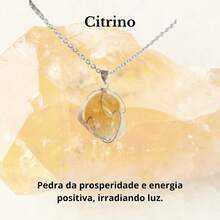 Stone Of Wealth Natural Stones Amethyst Quartz Stainless Steel Chain Power Exclusive Connection To Nature - Citrine - View 2