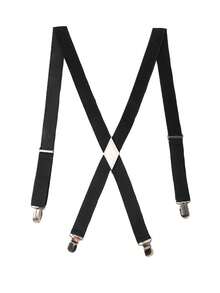 弹性吊带，纯色，男女通用吊带 - 黑色 - 查看 1