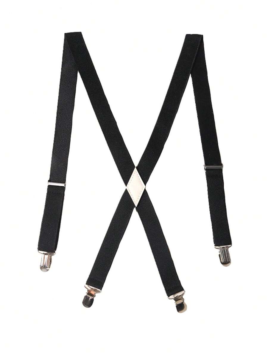 弹性吊带，纯色，男女通用吊带 - 黑色 - 查看 1