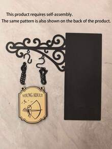 1件装 YOPPIX 书角酒馆标志牌 - 中世纪风格书架装饰，带悬挂支架，趣味书籍类型分隔牌，适用于家庭图书馆、书架整理和阅读角装饰