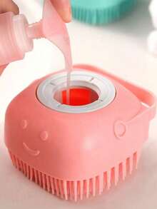 1pc Soft Silicone Pet Grooming Brush, Gentle Massage For Cats, Dogs And Other Pets - Multicolor - View 4