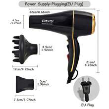 CRASTS 1 Hair Dryer With 1 Concentrator Nozzle & 1 Diffuser Nozzle, Straightener, Curling Iron, Curling Wand, Straightening Iron, Styling Brush, Curling Brush - EU F Type Plug(220-240V) - View 13