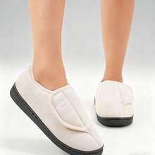 Women's Slippers, Fleece-Lined, Stylish And Warm, Lightweight And Non-Slip, Fuzzy, Butterfly Print, Slip-On, Machine Washable, Perfect As A Christmas Gift. - 白色 - 查看 4