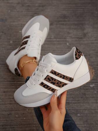 New Round Toe Lace-Up Color Block Multi-Functional Fashion Versatile City Outdoor Casual Sports Shoes For Women