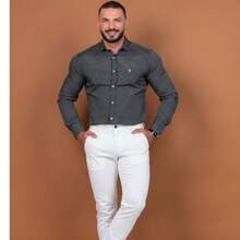 Men's Twill Pants With Elastane, Men's Elastane Pants, Smart Casual Pants With Welt Pockets, Elegant Tailored Pants, All Skinny, Formal And Evening, Photoshoot, Daily, Night, Going Out, Father's Day, MEN'S - 白色 - 查看 2