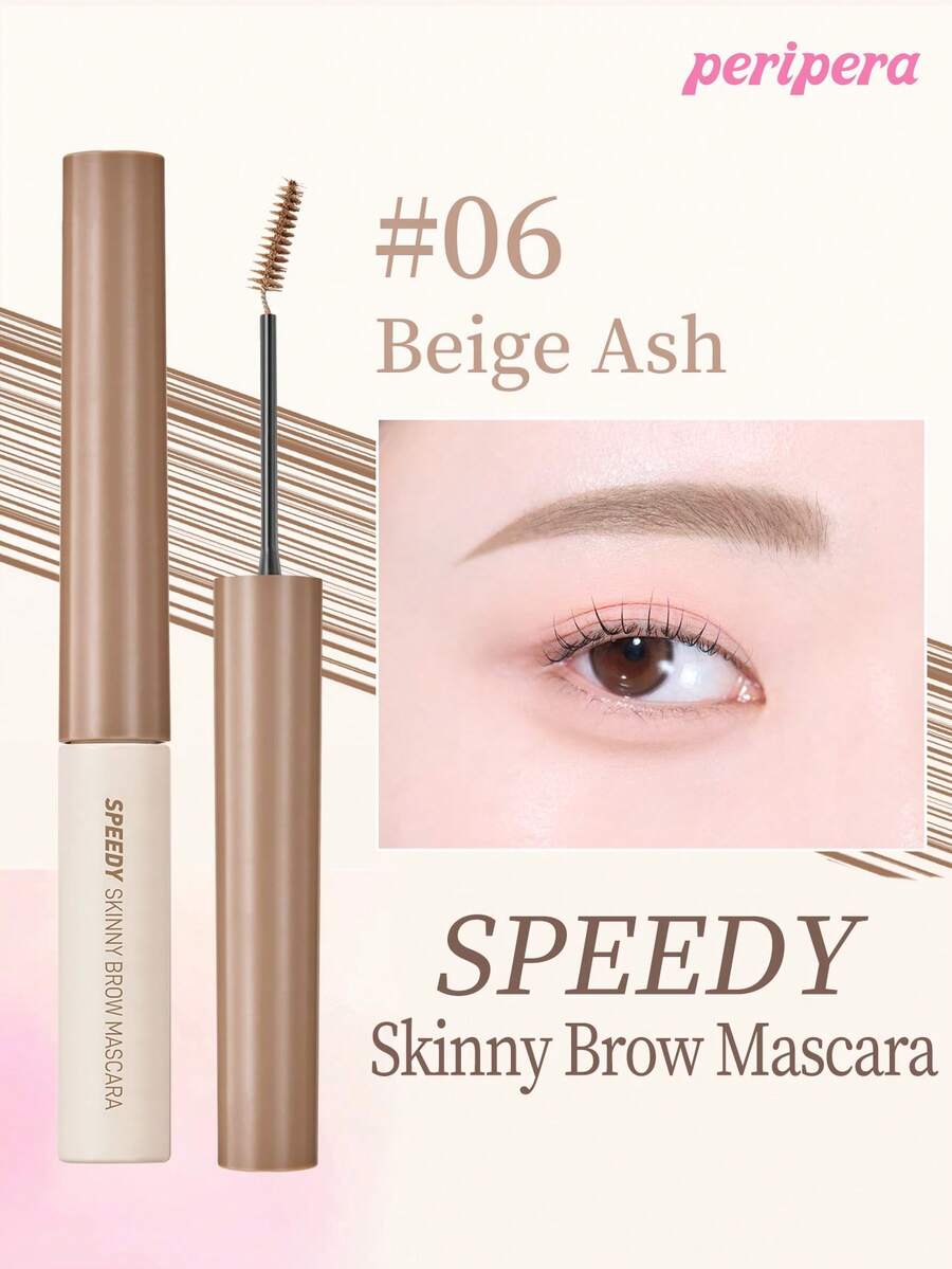 Peripera K-Beauty SPEEDY SKINNY 眉彩筆 眉毛定型凝膠 超細刷頭 易打造精緻眉妝 防水持久防暈染 眉毛造型液 眉毛填充 豐盈眉毛凝膠 - #06 Beige Ash - 查看 1