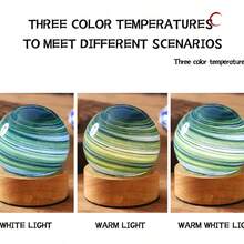 1 Pc Planet Nightlight Blind LED Box Night Light Universe Galaxy Solar System Moon Saturn Glass Ball Light, Birthday Gift, Festival Home Office Valentine's Day, Ramadan Use