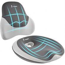 FLORICH Seat Cushion Lumbar Support Pillow For Office Chair, Car Lower Back Support, Ergonomic Desk Chair Pillow For Butt And Back Support Of Memory Foam Seat Pad(Grey) - 深灰色 - 查看 1