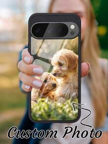 适用于 Pixel 9 Pro/9 Pro XL/9A/Pixel 8 Pro/7 Pro XL/6A 系列的定制透明保护壳，个性化设计，独一无二，是送给男友、女友、家人、朋友、情侣、宠物爱好者的理想礼物，也适合生日、毕业典礼、婚礼、圣诞节、万圣节、冬季、舞会、秋季、母亲节、父亲节等各种场合。手机壳，手机配件 - 黑色 - 查看 1