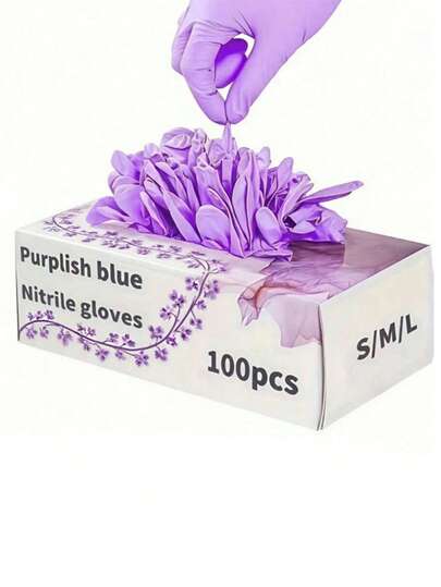 Disposable Nitrile Gloves, Latex-Free Gloves, Household Cleaning Gloves, Waterproof Gloves, Suitable For Kitchen, Hair Dyeing, Beauty Salon, Waterproof, Anti-Static, Food , Black, White, Pink, Purple Disposable Gloves Available (Latex-Free, Finger-Fit, Suitable For Kitchen, Bathroom, Toilet, Living Room, Etc.) (Prevent Bag Damage)