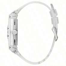 Guess Men's Quartz Clear Silicone Strap White Dial 43mm Watch V1051M1 - White - View 2