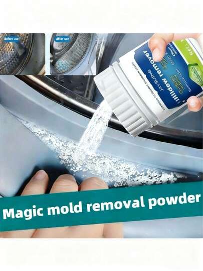 Black Mold Remover Powder, Suitable For Cleaning Moldy Walls, Tiles And Washing Machines. Multi-Purpose Household Cleaner, Can Be Used To Clean Walls, Refrigerators, Washing Machines, Rubber Seals, Tiles And Sinks. An Ideal Gift For Friends And Family Or Holiday Seasons. (Random Shipment Of New And Old Models.)