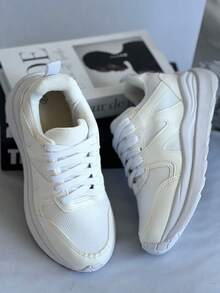 Women's Sneakers, Blogger Style, Paris, Casual And Comfortable - Blanco - Ver 1