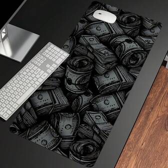 1pc Dollar Money Pattern Mouse Pad Large Gaming Mouse Pad Multi-Size Keyboard Desk Mat With Stitched Edges For Desk Home Office, Mouse Pad Desk Accessories