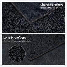 Reusable Microfiber Makeup Towels - Soft Absorbent Facial Cloths, Hypoallergenic & Fragrance-Free For All Light Beige Types, Light Beige Contemporary Style, Skincare Essentials, Textured Design, Plush Fabric, Beauty Accessories, Durable Construction, Beauty Enthusiasts - Black - View 2