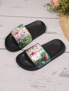 儿童软泡沫拖鞋，轻便防滑舒适，可爱卡通沙滩凉鞋。透气休闲，男女童均适用。 - 彩色 - 查看 2