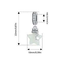 WOSTU 1pc 925 Sterling Silver Inlaid With Dazzling Zirconia Shiny Star Charms Bead Pendant Fit Women Daily Wear Jewelry Women Gifts