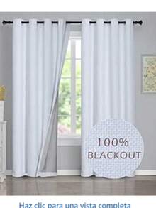 GRALI Cortinas Blancas Largas, Juego de Cortinas Blackout para Cuarto/Habitación/Sala/Recamara, 132 X 274 CM, 2 Paneles - Blanco - Ver 7