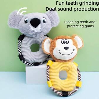 Juguetes de peluche de mono y koala parlantes, cuerda de algodón resistente a masticar, juguetes interactivos para mascotas, regalo de Navidad