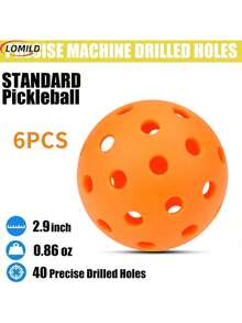 6pcs USAPA Approved Outdoor Pickleball Balls, High Elasticity Durable Balls With 40 Holes, Suitable For Various Pickleball Paddles, Comes With Mesh Carry Bag